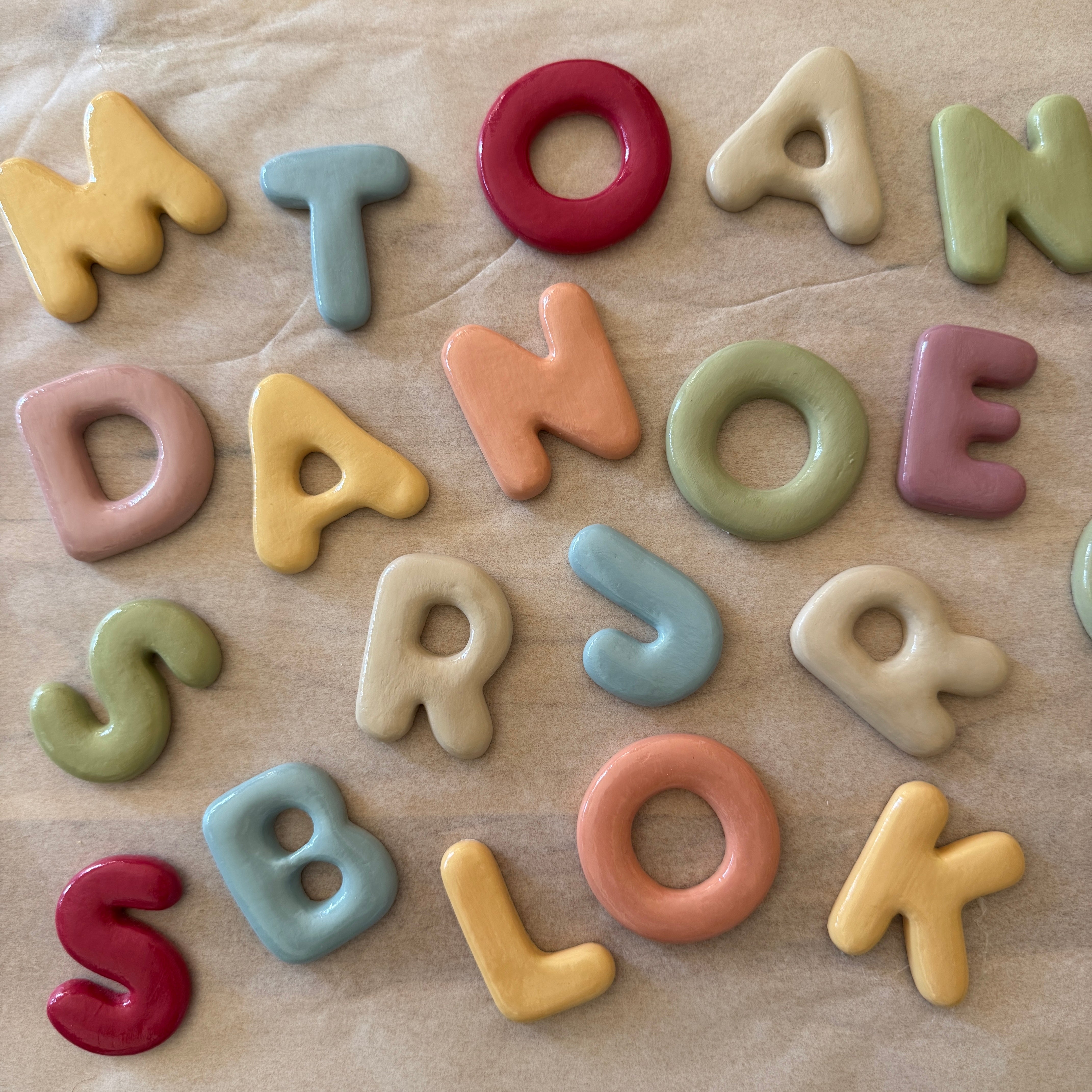 Mini clay wall letters