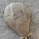 hand embroidered wall balloon - beige