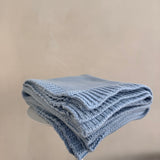 chunky baby blanket - misty blue